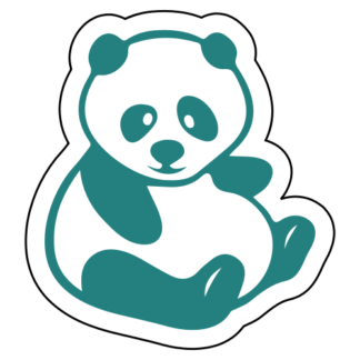 Fat Panda Sticker (Turquoise)